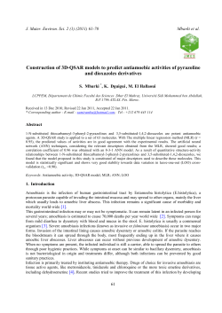 Construction of 3D-QSAR models to predict antiamoebic activities of