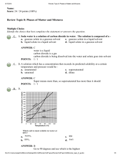 Review Topic 8: Phases of Matter and Mixtures