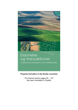 Property formation in the Nordic countries The Danish section pages