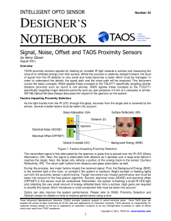 Signal, Noise, Offset and TAOS Proximity Sensors
