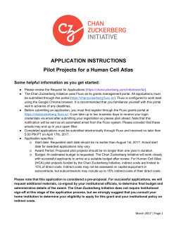 APPLICATION INSTRUCTIONS Pilot Projects for a Human Cell Atlas