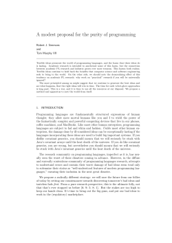 A modest proposal for the purity of programming