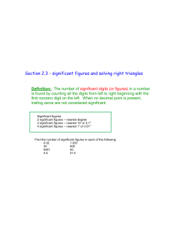 Section 2.3 - significant figures and solving right triangles