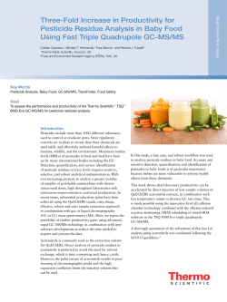 Three-Fold Increase in Productivity for Pesticide Residue Analysis in