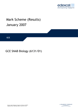 Mark Scheme (Results) January 2007
