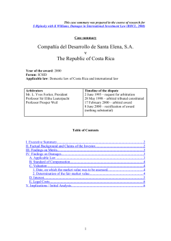 Compa&ntilde;&iacute;a del Desarrollo de Santa Elena, SA v The Republic