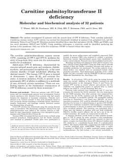 Carnitine palmitoyltransferase II deficiency