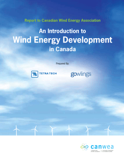 Wind Energy Development - Canadian Wind Energy Association