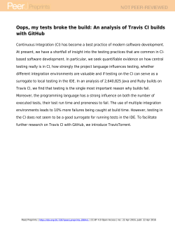 Oops, my tests broke the build: An analysis of Travis CI