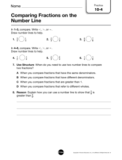 Comparing Fractions on the Number Line