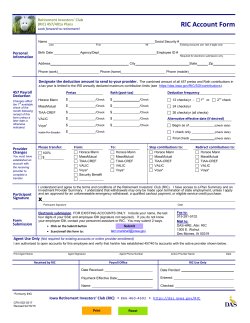 RIC Account Form