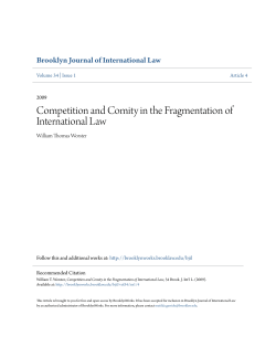Competition and Comity in the Fragmentation of International Law