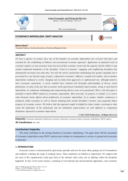 economics imperialism: swot analysis