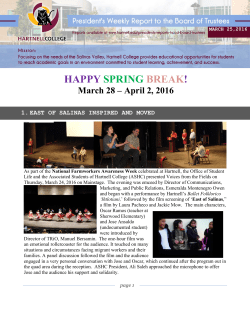 President`s Report to the HCCD Board of Trustees