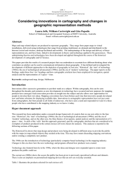 Considering innovations in cartography and changes in geographic
