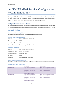 perfSONAR MDM Service Recommendations