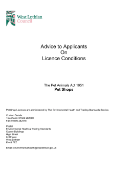 Petshop licence conditions  (Opens in a new