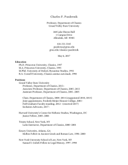 Curriculum vitae - Grand Valley State University