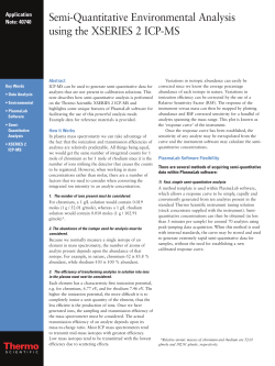 Semi-Quantitative Environmental Analysis using the XSERIES 2 ICP