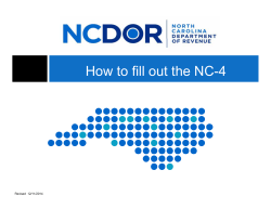 How to fill out the NC-4 - North Carolina Department of Revenue