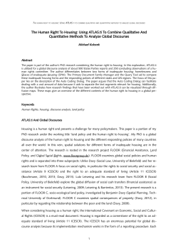 The Human Right to Housing: Using ATLAS.ti to combine qualitative