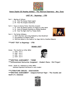 Honors English III Reading Syllabus