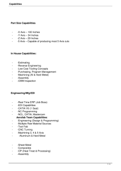 Part Size Capabilities - -X Axis &ndash; 100 Inches -