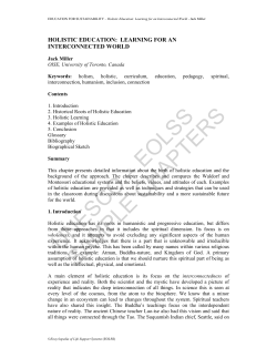 Holistic Education: Learning for an Interconnected World