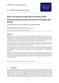 Societal perception towards convential and organic - Th&uuml;nen