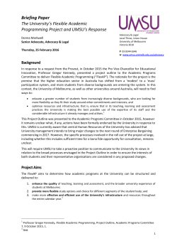 Briefing Paper The University`s Flexible Academic Programming
