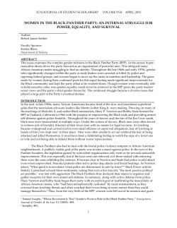 women in the black panther party: an internal struggle for power