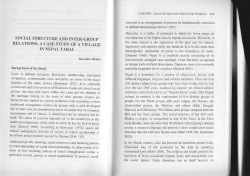 social structure and inter-group relations: a case study of a village in