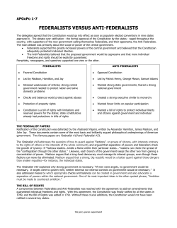 federalists versus anti-federalists