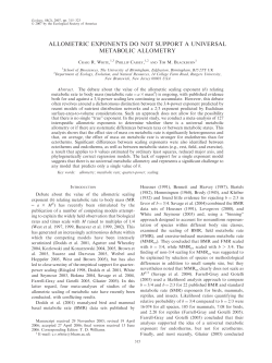 allometric exponents do not support a universal metabolic allometry