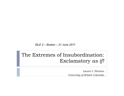 Laurel Brinton &ndash; The extremes of insubordination