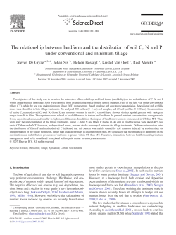The relationship between landform and the distribution of soil C, N