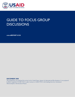 Guide to Focus Group Discussions
