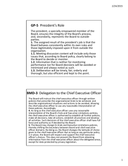 GP-5 President`s Role BMD-3 Delegation to the Chief Executive Officer