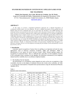 SPANISH RECOGNIZER OF CONTINUOUSLY SPELLED NAMES