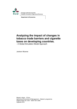 Analyzing the impact of changes in tobacco trade barriers and
