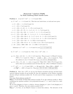 Homework 7 solutions M328K by Mark Lindberg/Marie