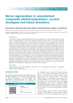 Nerve regeneration in vascularized composite allotransplantation