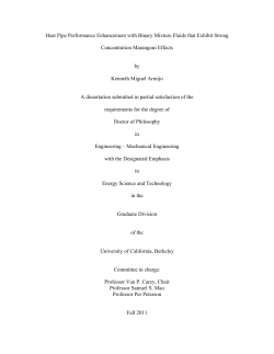Heat Pipe Performance Enhancement with Binary Mixture Fluids that
