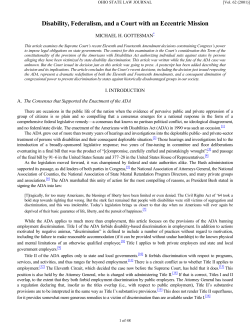 Disability, Federalism, and a Court with an Eccentric Mission