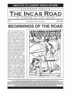 The Incas Road: Beginning of the Road