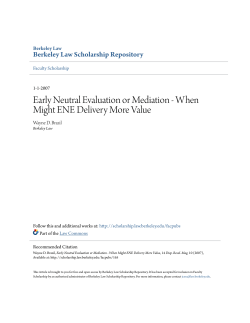 Early Neutral Evaluation or Mediation