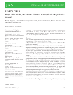 Hope, older adults, and chronic illness: a