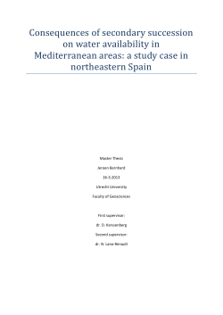 Consequences of secondary succession on water availability in