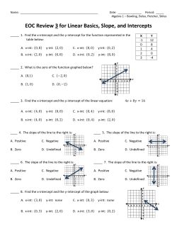 EOC Review 3 for Linear Basics, Slope, and Intercepts