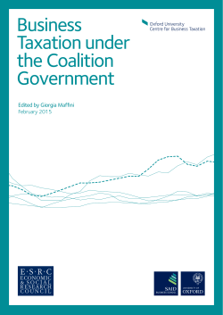 Business Taxation under the Coalition Government